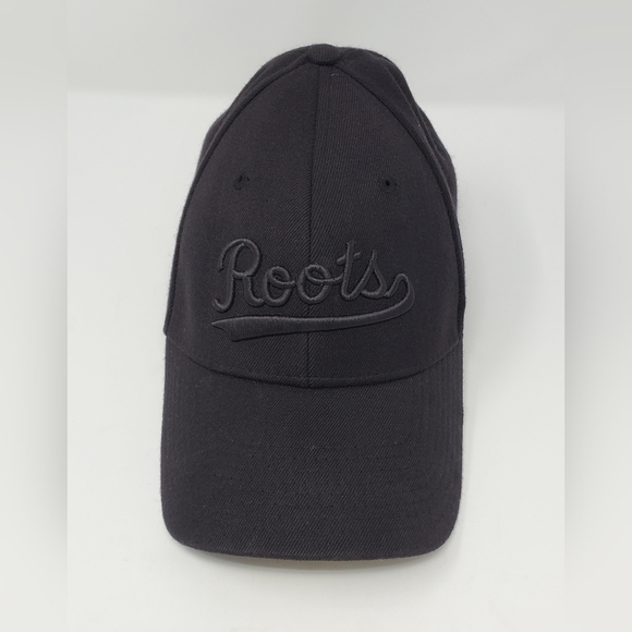 ROOTS CANADA BLACK BASEBALL HAT CAP WOOL BLEND FITTED MEN SMALL MEDIUM - Picture 8 of 13